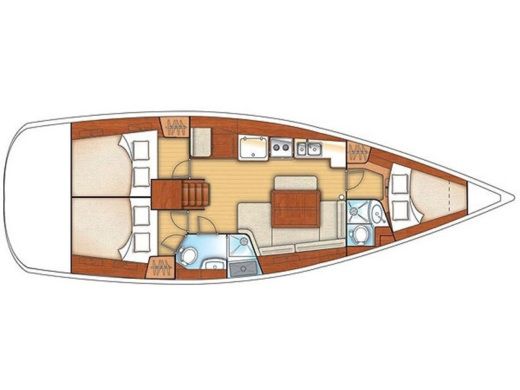 Sailboat BENETEAU OCEANIS 40 Boat layout