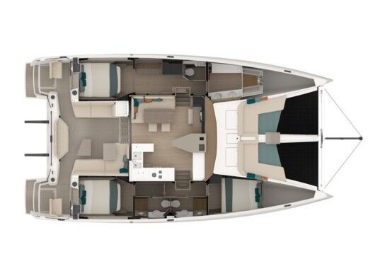 Catamaran  Nautitech 48 Open Boat layout