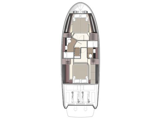 Motorboat BAVARIA R40 FLY Plano del barco