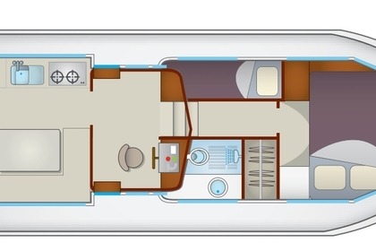 Hyra båt Husbåt Locaboat Pénichette 935 W Mecklenburgska sjöarna