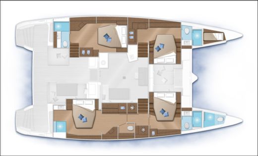 Catamaran Lagoon Lagoon 52F Plan du bateau