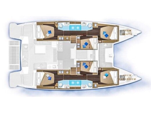 Catamaran  Lagoon 51 Boat layout