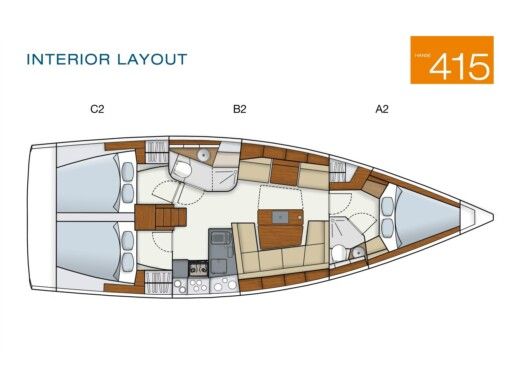 Sailboat HANSE 415 Plan du bateau