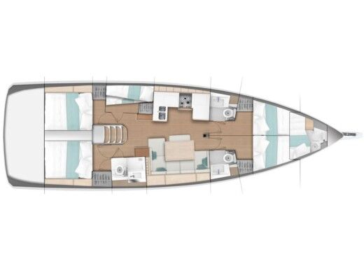 Sailboat  Sun Odyssey 490 Plan du bateau