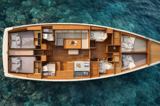 Sailboat Dufour Dufour 460 Gl Plattegrond van de boot